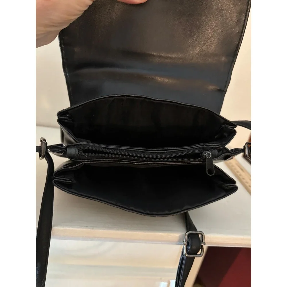 Crossbody Organizer Bag‎ Women Small Black Good Y2K Minimalist MultiPocket